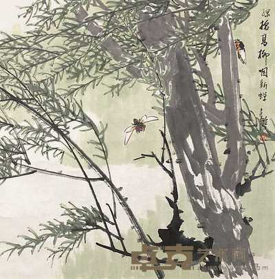 张继馨 花鸟 镜心 69×69cm